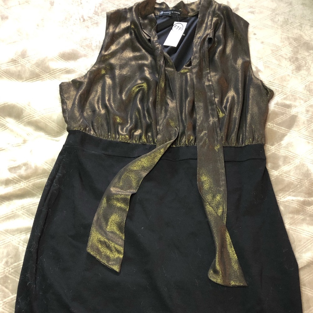 Green and black dress